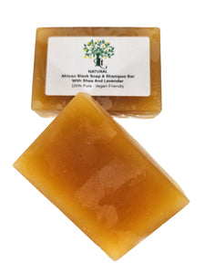 African Black Soap And Shampoo Bar, Enriched With Shea Butter And Lavender