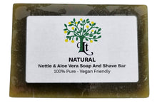 Lade das Bild in den Galerie-Viewer, Nettle and Aloe Vera Soap &amp; Shave Bar, Embrace Natural Goodness
