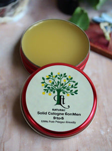 Solid Cologne After Shave Balm For Men, Wild Citrus For Every Day, 30ml Tin, 100% Natural