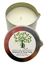 Load image into Gallery viewer, Massage Candle Bergamot &amp; Ylang Ylang Skin Nourishing Anti Ageing 100% Natural
