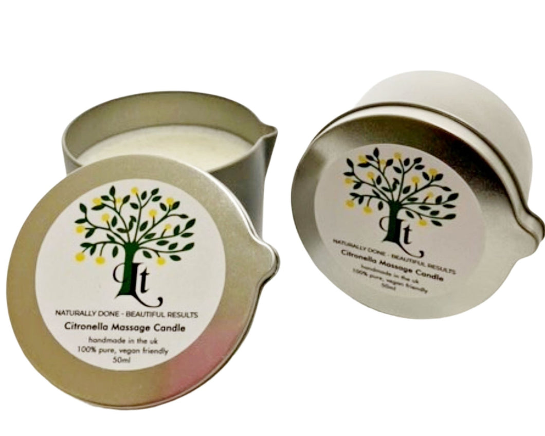 Citronella Massage Candle - Natural Protection Against Mosquitoes And Flying Insects