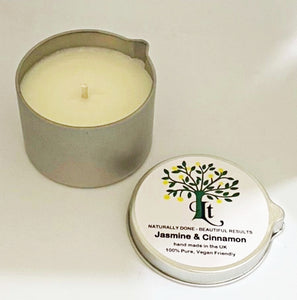 Massage Candle Jasmine And Cinnamon Sensitive Skin, Inflamed Itchy Or Dry Skin Conditions 100% Natural