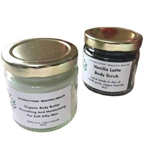 Vanilla Latte Body Scrub And Luxurious Body Butter Gift Set