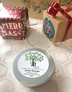 Massage Candle, Moisturising Sweet Orange, Dry Skin, Digestion Insomnia - Lemon Tree Natural Skin Care