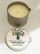 Load image into Gallery viewer, Massage Candle Vanilla And Magnolia Rejuvenates &amp; Moisturises, Helps With Fine Lines, Wrinkles and Age Spots 100% Natural
