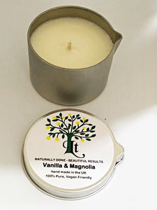 Massage Candle Vanilla And Magnolia Rejuvenates & Moisturises, Helps With Fine Lines, Wrinkles and Age Spots 100% Natural