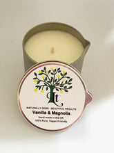 Load image into Gallery viewer, Massage Candle Vanilla And Magnolia Rejuvenates &amp; Moisturises, Helps With Fine Lines, Wrinkles and Age Spots 100% Natural
