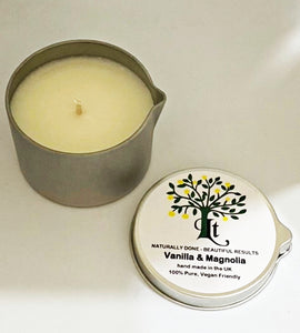 Massage Candle Vanilla And Magnolia Rejuvenates & Moisturises, Helps With Fine Lines, Wrinkles and Age Spots 100% Natural